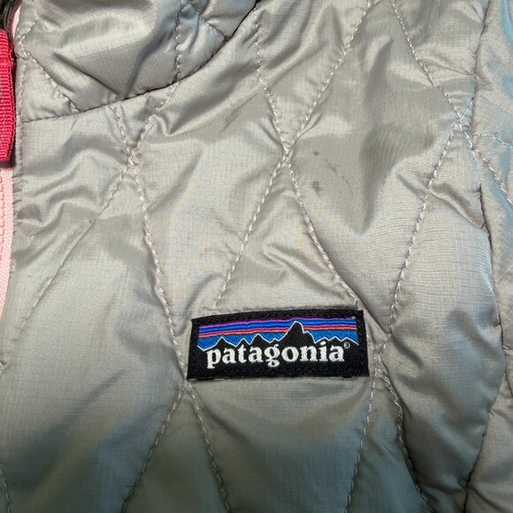 Girls PATAGONIA Nano Puff Jacket Gray Pink Medium / 10 - Picture 7 of 14
